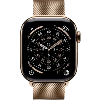 Apple Watch Series 11, 42mm, Gold Titanium Case with Gold Milanese Loop