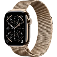 Apple Watch Series 11, 42mm, Gold Titanium Case with Gold Milanese Loop