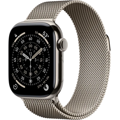 Apple Watch Series 11, 46mm, Natural Titanium Case with Natural Milanese Loop