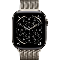 Apple Watch Series 11, 46mm, Natural Titanium Case with Natural Milanese Loop