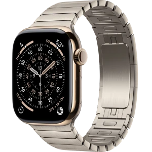 Apple Watch Series 11, 46mm, Gold Titanium Case with Natural Link Bracelet