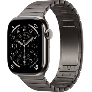 Apple Watch Series 11, 46mm, Natural Titanium Case with Slate Link Bracelet