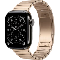 Apple Watch Series 11, 46mm, Slate Titanium Case with Gold Link Bracelet