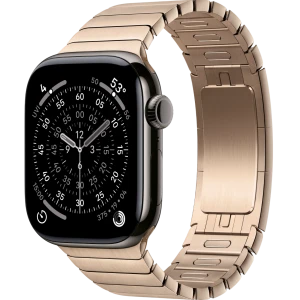 Apple Watch Series 11, 46mm, Slate Titanium Case with Gold Link Bracelet