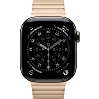 Apple Watch Series 11, 46mm, Slate Titanium Case with Gold Link Bracelet