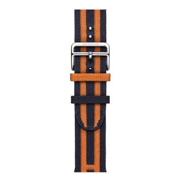 Apple Watch Hermes 12, 46mm, Silver, Rocabar Club, Bleu Nuit/Orange