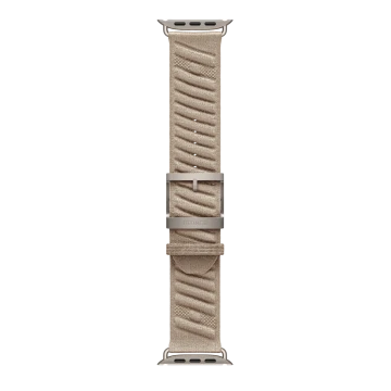 Apple Watch Hermes Ultra 4, 49mm, Natural Titanium, спортивный ремешок En Mer, Argile