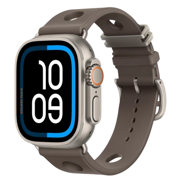Apple Watch Hermes Ultra 4, 49mm, Natural Titanium, спортивный ремешок Scub’H Diving, Gris Titane