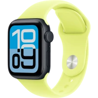 Apple Watch SE 3, GPS + Cellular, 44mm, Midnight Aluminum Case with Neon Yellow Sport Band - M/L