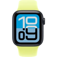 Apple Watch SE 3, GPS + Cellular, 44mm, Midnight Aluminum Case with Neon Yellow Sport Band - M/L