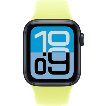 Apple Watch SE 3, GPS + Cellular, 40mm, Midnight Aluminum Case with Neon Yellow Sport Band - M/L