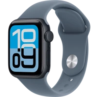 Apple Watch SE 3, GPS + Cellular, 40mm, Midnight Aluminum Case with Anchor Blue Sport Band - S/M