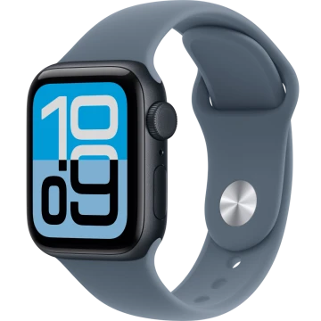 Apple Watch SE 3, GPS + Cellular, 40mm, Midnight Aluminum Case with Anchor Blue Sport Band - M/L