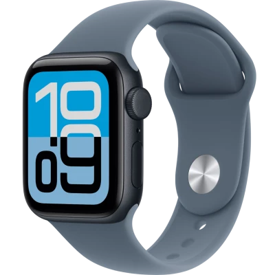 Apple Watch SE 3, GPS + Cellular, 40mm, Midnight Aluminum Case with Anchor Blue Sport Band - S/M
