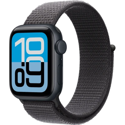 Apple Watch SE 3, GPS + Cellular, 40mm, Midnight Aluminum Case with Dark Gray Sport Loop 