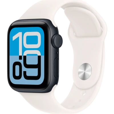 Apple Watch SE 3, GPS + Cellular, 40mm, Midnight Aluminum Case with Light Blush Sport Band - S/M