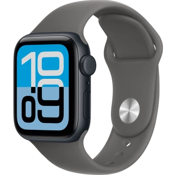 Apple Watch SE 3, GPS + Cellular, 40mm, Midnight Aluminum Case with Stone Gray Sport Band - M/L