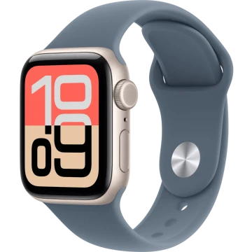 Apple Watch SE 3, GPS+Cellular, 40mm, Starlight Aluminum Case with Anchor Blue Sport Band - M/L