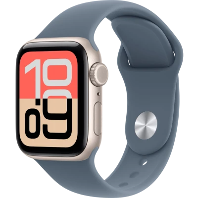 Apple Watch SE 3, GPS+Cellular, 40mm, Starlight Aluminum Case with Anchor Blue Sport Band - S/M