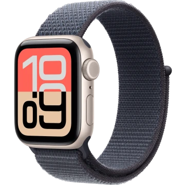Apple Watch SE 3, GPS + Cellular, 40mm, Starlight Aluminum Case with Anchor Blue Sport Loop