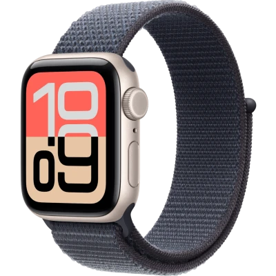 Apple Watch SE 3, GPS + Cellular, 40mm, Starlight Aluminum Case with Anchor Blue Sport Loop