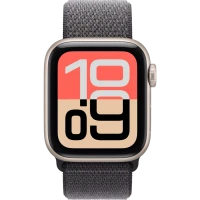 Apple Watch SE 3, GPS + Cellular, 40mm, Starlight Aluminum Case with Dark Gray Sport Loop