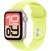 Apple Watch SE 3, GPS+Cellular, 40mm, Starlight Aluminum Case with Neon Yellow Sport Band - S/M