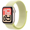 Apple Watch SE 3, GPS + Cellular, 40mm, Starlight Aluminum Case with Neon Yellow Sport Loop