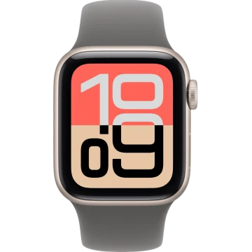 Apple Watch SE 3, GPS+Cellular, 40mm, Starlight Aluminum Case with Stone Gray Sport Band - M/L