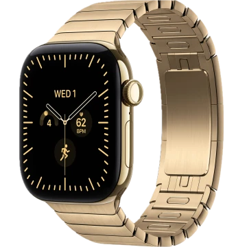 Apple Watch Series 12, 46mm, Radiant Gold Titanium Case with Radiant Gold Link Bracelet (MJNY4)