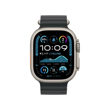 Apple Watch Ultra 2 (2024) GPS + Cellular, 49 мм, корпус из бежевого титана, ремешок Ocean чёрного цвета
