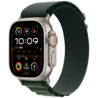 Apple Watch Ultra 2 (2024) GPS + Cellular, 49 мм, корпус из бежевого титана, ремешок Alpine тёмно-зелёного цвета, L