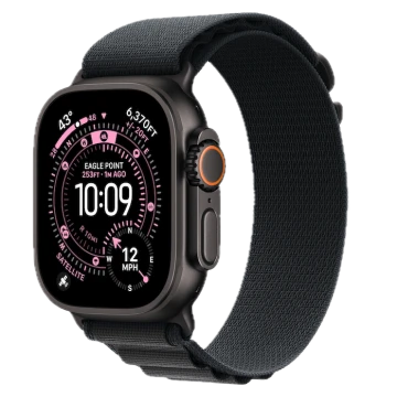 Apple Watch Ultra 3, 49mm, Black Titanium, Alpine Loop, Black - L