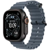Apple Watch Ultra 3, 49mm, Black Titanium, Ocean Band, Anchor Blue