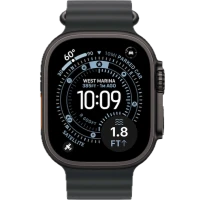 Apple Watch Ultra 3, 49mm, Black Titanium, Ocean Band, Black