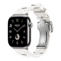 Apple Watch Hermes 11, 42mm, Silver, Kilim Single Tour Deployment Buckle, Blanc 