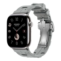 Apple Watch Hermes 11, 46mm, Silver, Kilim Single Tour Deployment Buckle, Gris 
