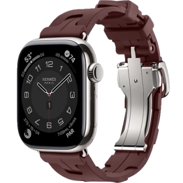 Apple Watch Hermes 11, 42mm, Silver, Kilim Single Tour Deployment Buckle, Bordeaux