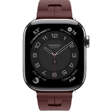 Apple Watch Hermes 11, 42mm, Silver, Kilim Single Tour Deployment Buckle, Bordeaux