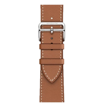 Apple Watch Hermes Series 10 46mm, Silver Titanium, Leather Single Tour, Gold