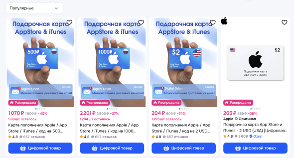 Подарочные карты Apple